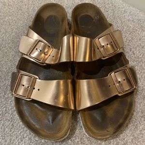 Birkenstock Arizona metallic copper gold sandals sz 38